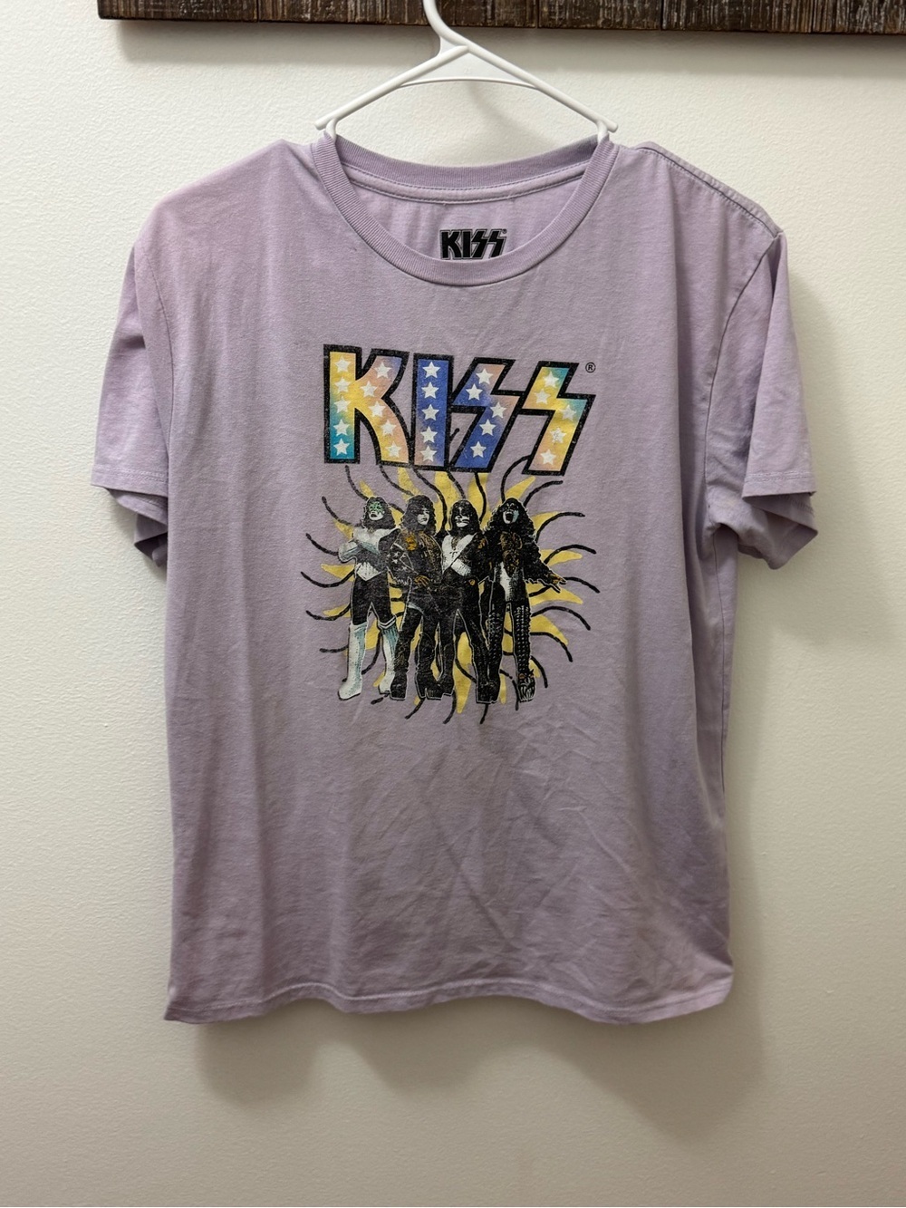 Kiss Kids Graphic Tee Lavender with Multicolor Logo